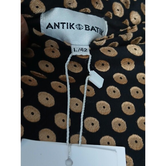 Antik Batik Maxi Skirt Polka Dot Size L/42 Black/Gold Jacquard Cotton Boho NWT - Picture 8 of 8